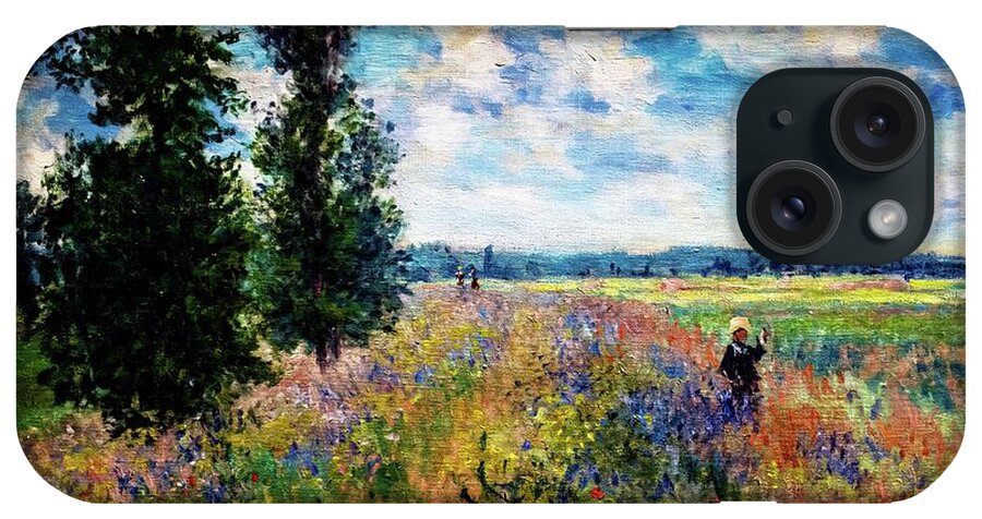 Poppy Fields iPhone Case featuring the painting Poppy Fields Near Argenteuil 1875 by Claude Monet by Claude Monet