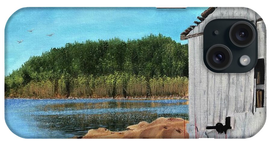 Landscape iPhone Case featuring the painting Pops Sawmill by Marlene Little
