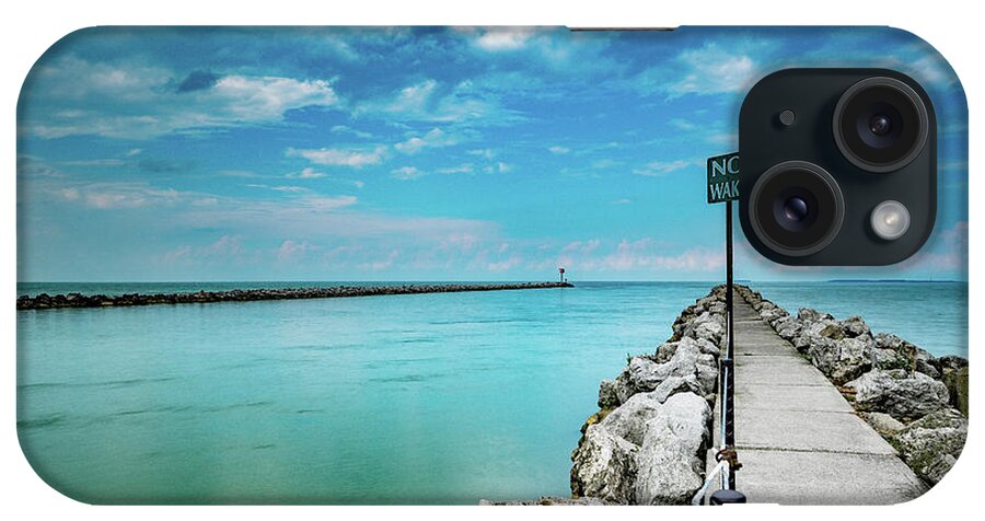 Port Clinton iPhone Case featuring the photograph Port Clinton Ohio Waterworks Beach Dock On The Lake Erie by Dave Morgan