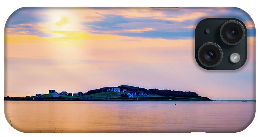 Northumberland Strait iPhone Case featuring the digital art Port Hood Island Near Sunset by Ken Morris