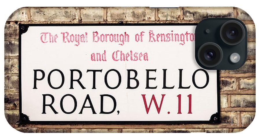 Portobello iPhone Case featuring the photograph Portobello Road sign in London by Delphimages London Photography