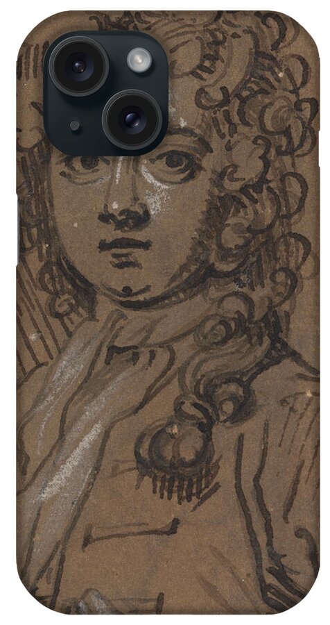 18th Century Art iPhone Case featuring the drawing Portrait Bust of a Man in Full-Length Wig by Sir James Thornhill