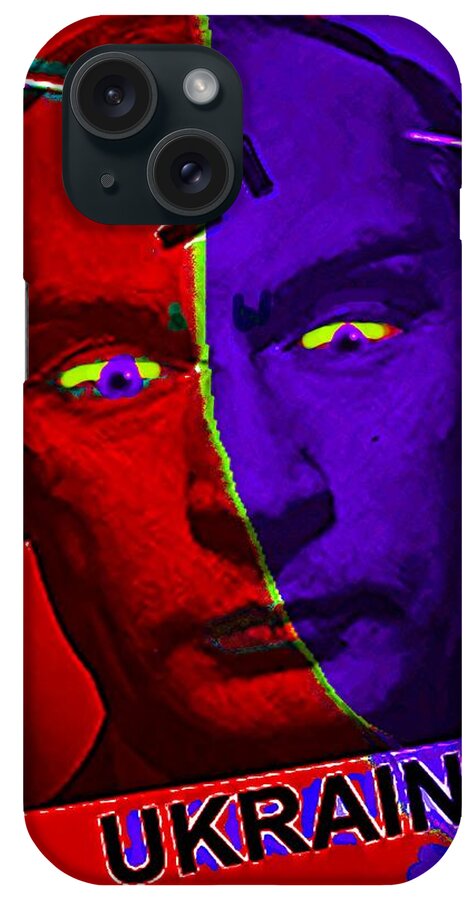  Ukraine 2022 iPhone Case featuring the mixed media Portrait of an Evil Man by Hartmut Jager