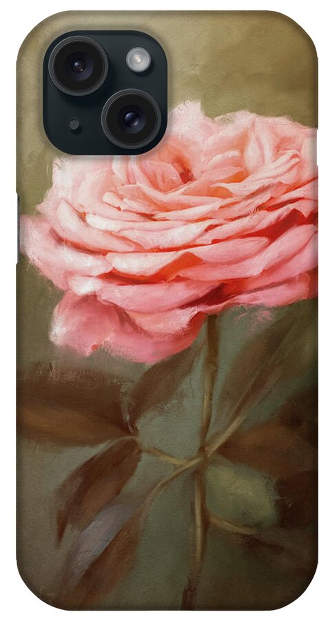Flower iPhone Case featuring the painting Portrait Of The Salmon Rose by Jai Johnson
