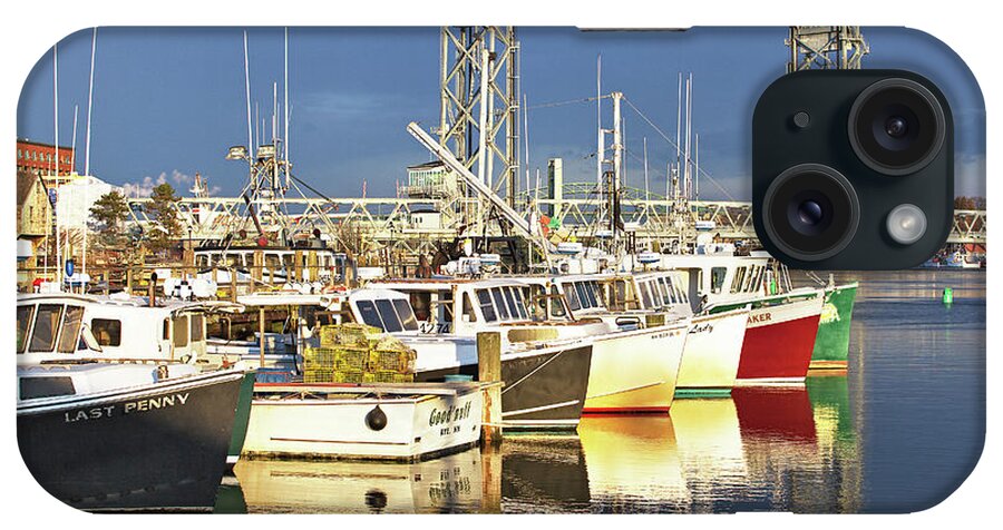 Portsmouth iPhone Case featuring the photograph Portsmouth Fishing Boats at Sunrise by Eric Gendron