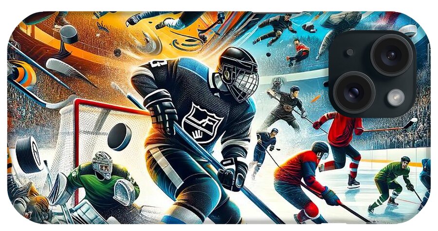 World Of Collages iPhone Case featuring the digital art Poster collage for ice hockey -1 by Movie World Posters