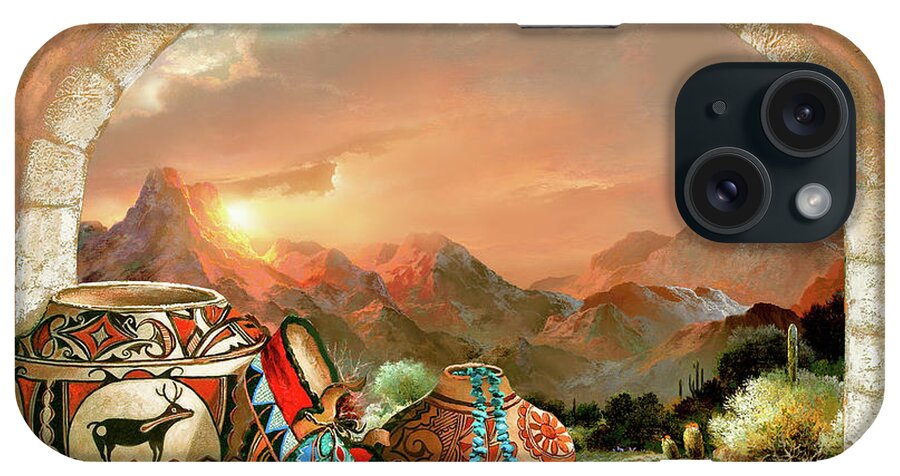 Southwest iPhone Case featuring the painting Pottery Arch by James Lee