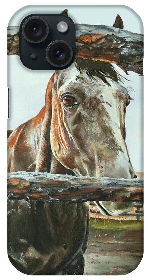 Wildlife iPhone Case featuring the painting Powder River Elder by Terry R MacDonald