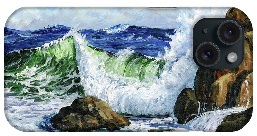 Seascape iPhone 15 Case featuring the painting Power Of The Sea by Darice Machel McGuire