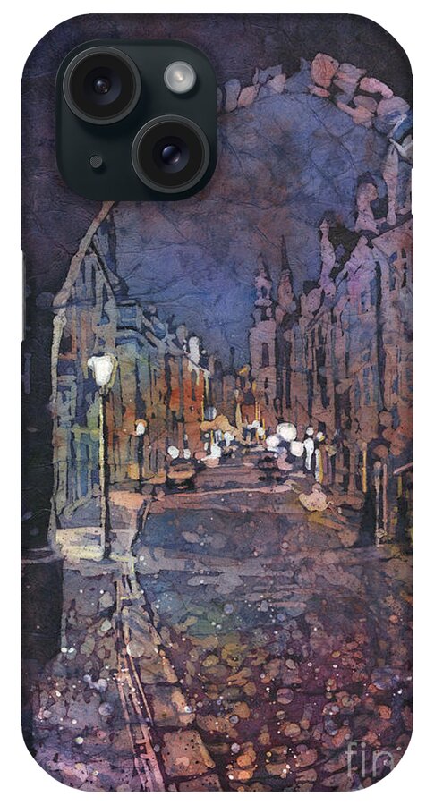 Architectecture iPhone Case featuring the painting Prague Downtown by Ryan Fox
