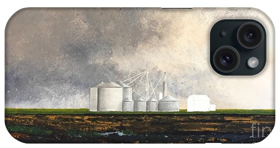 Landscape iPhone Case featuring the painting Prairie cathedrals by William Renzulli