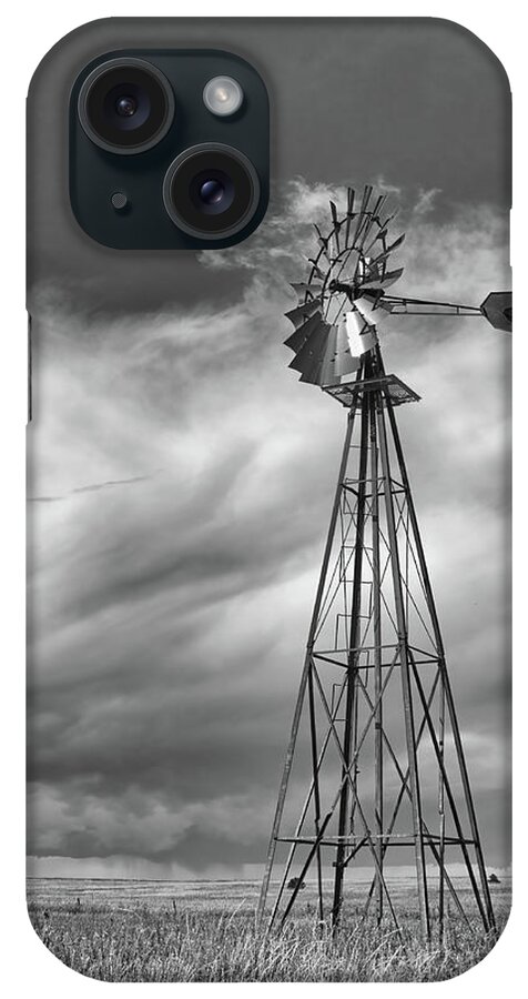 Prairie iPhone Case featuring the photograph Prairie Windmill by Bob Falcone