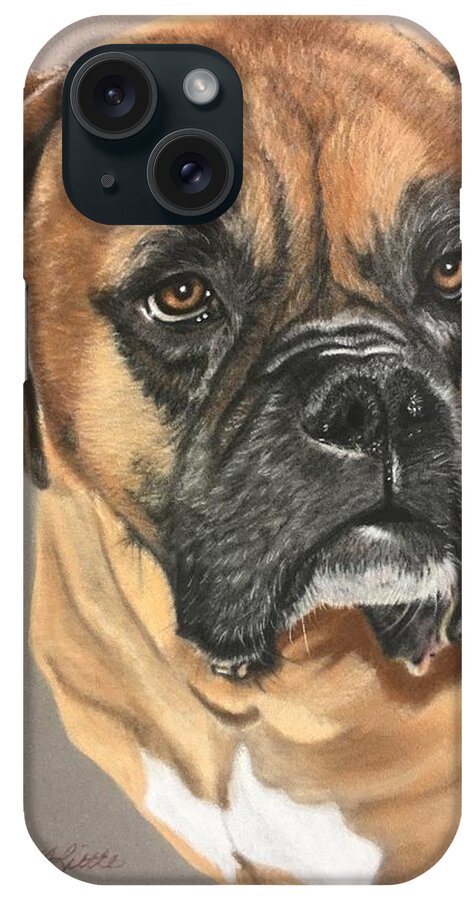 Boxer iPhone Case featuring the pastel Presley by Marlene Little