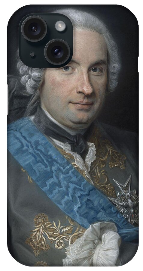 18th Century Painters iPhone Case featuring the pastel Presumed Portrait of Baron Charles-Francois by Maurice Quentin de La Tour
