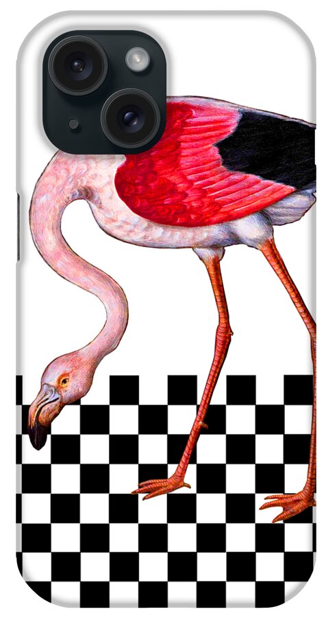 Flamingo iPhone Case featuring the digital art Pretty Flamingo by Madame Memento