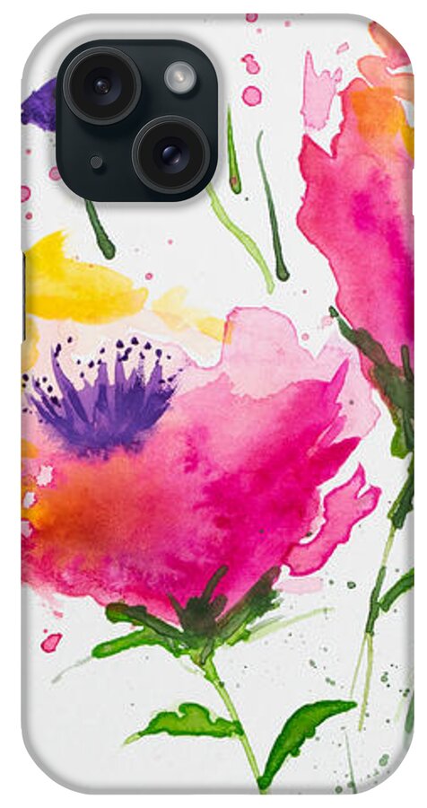 Poppy iPhone Case featuring the painting Pretty in Pink by Bonny Puckett