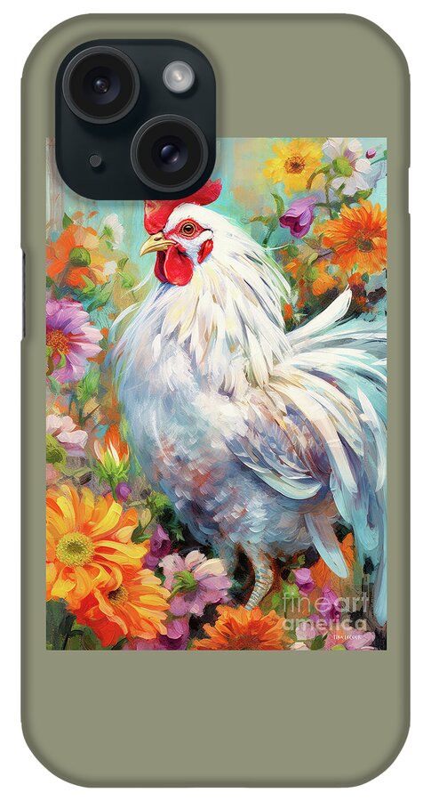 White Chickens iPhone Case featuring the painting Pretty White Chicken by Tina LeCour