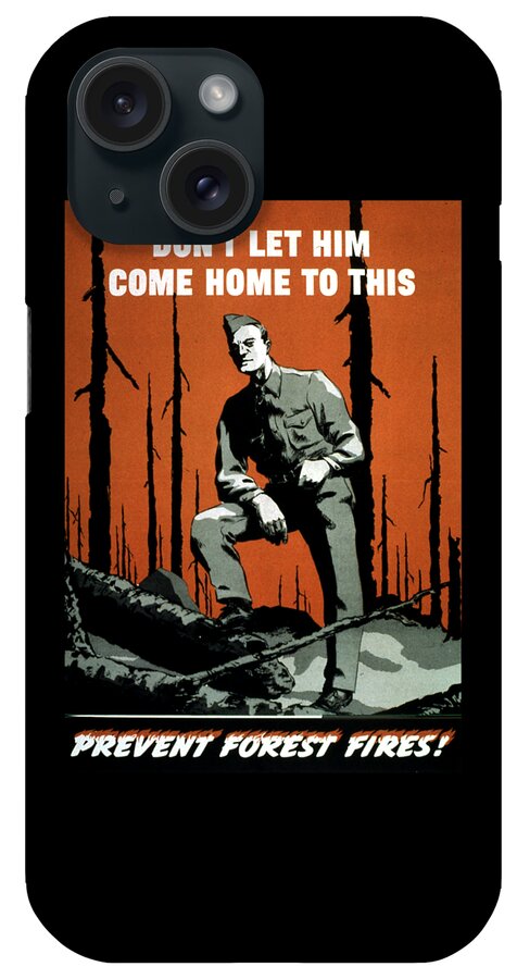 Prevent Forest Fires iPhone Case featuring the digital art Prevent Bush Fires Vintage Art by Madame Memento