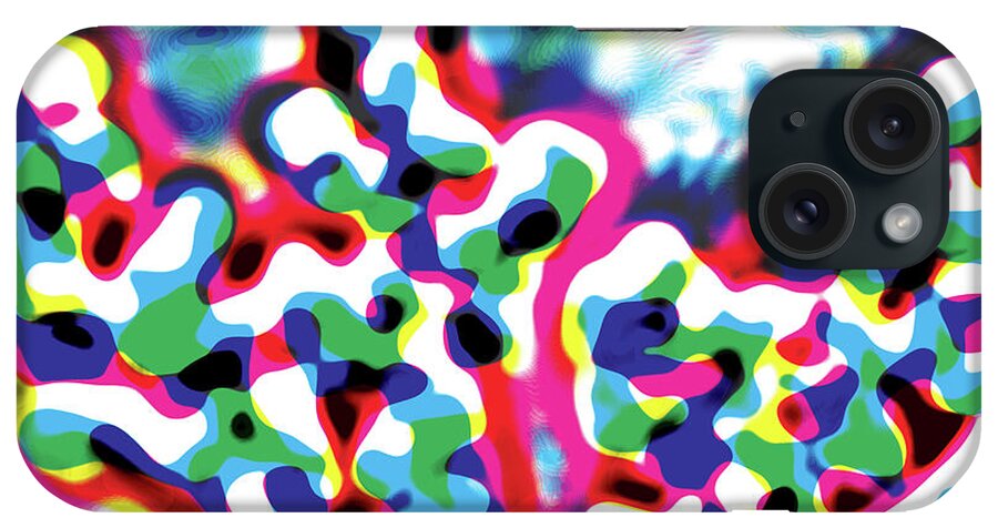 Abstract Art iPhone Case featuring the digital art Primary Ripples Start by David Davies