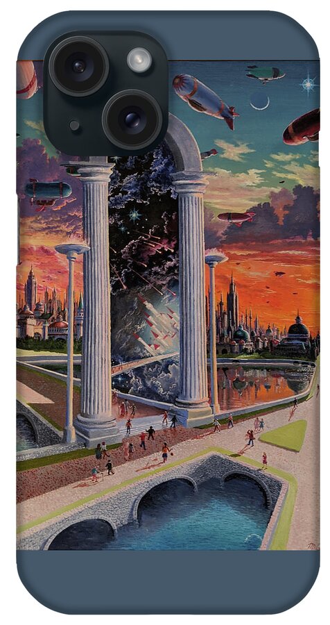 Column iPhone Case featuring the painting Promenade by Michael Goguen