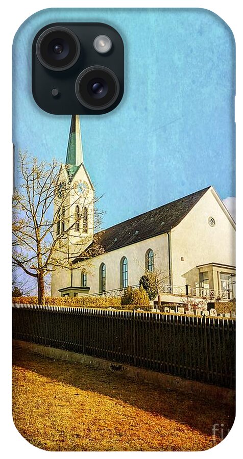 Church iPhone Case featuring the photograph Protestant Church Seen Winterthur Switzerland by Claudia Zahnd-Prezioso