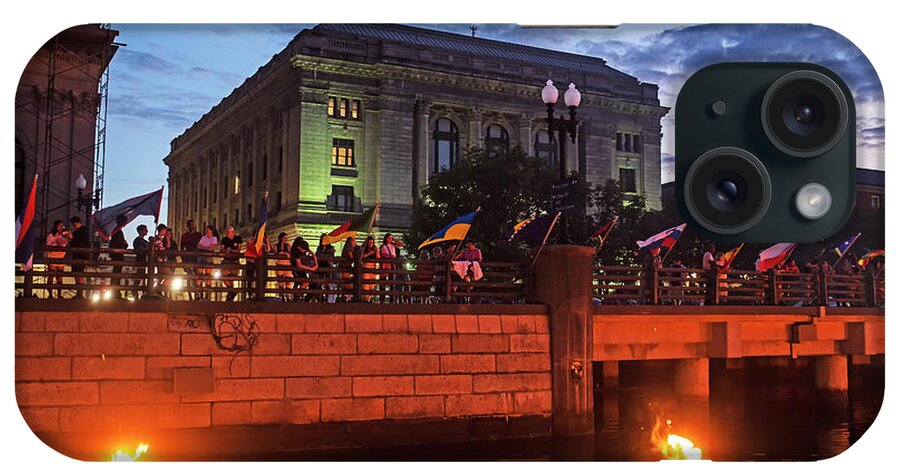 Providence iPhone Case featuring the photograph Providence RI Waterfire Celebration Court House by Toby McGuire