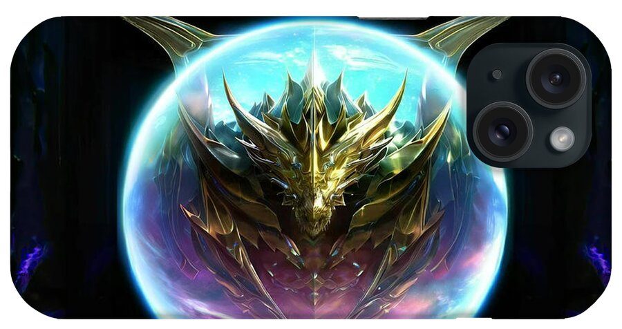 Dragon iPhone Case featuring the digital art Pure Golden Dragon by Shawn Dall