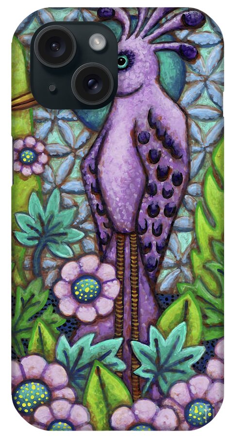 Bird iPhone Case featuring the painting Purple Crested Confidence by Amy E Fraser