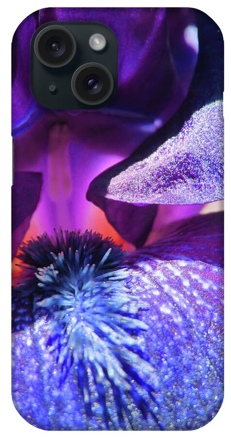 Iris iPhone Case featuring the photograph Passionate About Purple - Floral Art and Photography - Iris Macro - Beautiful Flowers by Brooks Garten Hauschild
