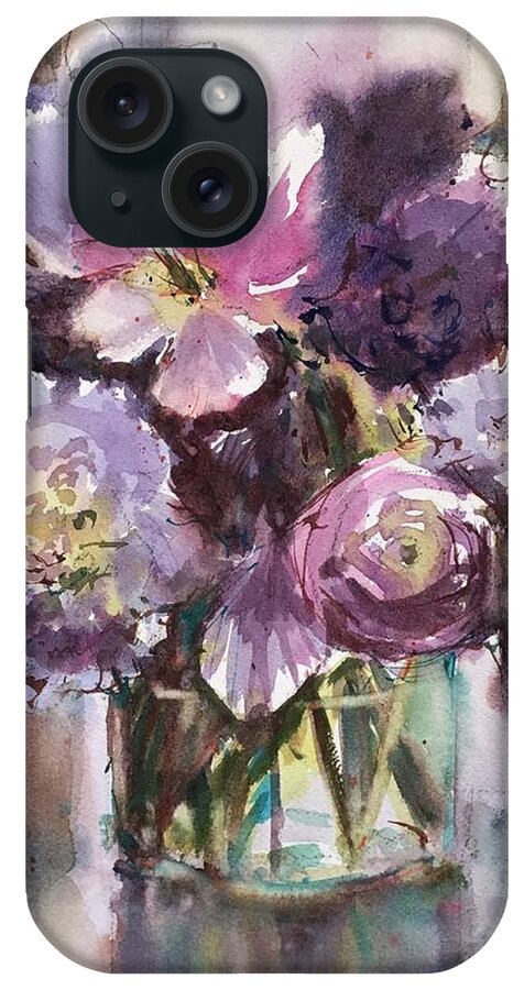 Floral iPhone Case featuring the painting Purple Reign by Judith Levins