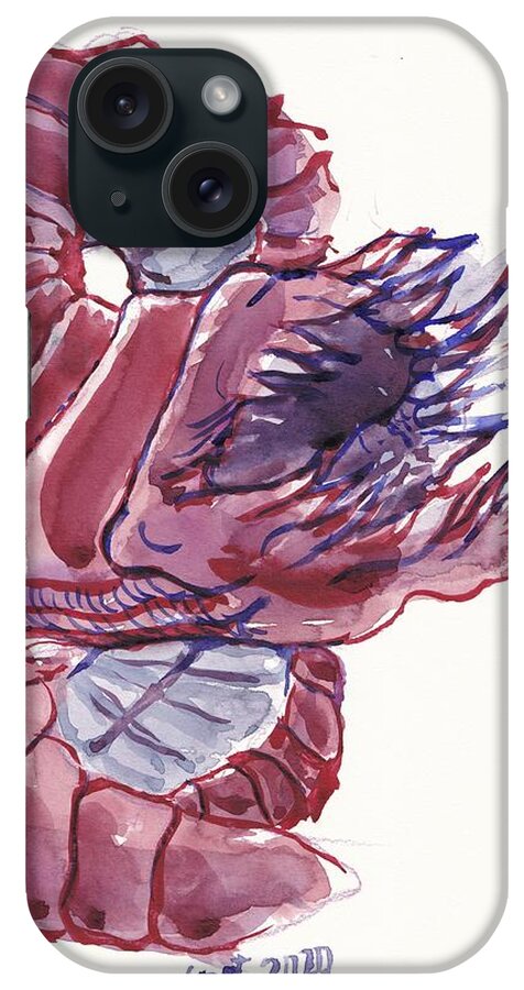 Miniature iPhone Case featuring the painting Purple Worm by George Cret