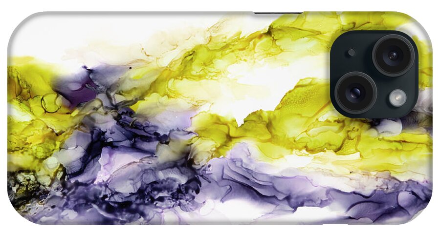  iPhone Case featuring the painting Purple Yellow by Katrina Nixon