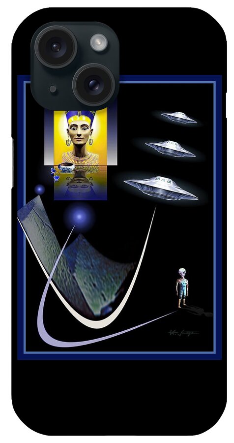 Egypt iPhone Case featuring the mixed media Pyramids Enigma  by Hartmut Jager
