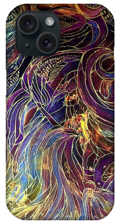 Abstract iPhone Case featuring the painting Quantum Consciousness 2 by Rae Chichilnitsky