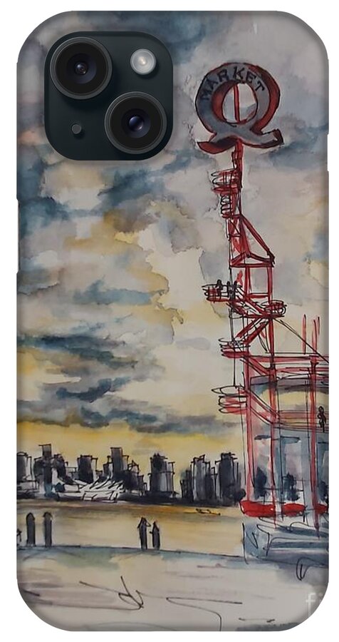 Clouds iPhone Case featuring the drawing Quay the Sunshine by Sonia Mocnik