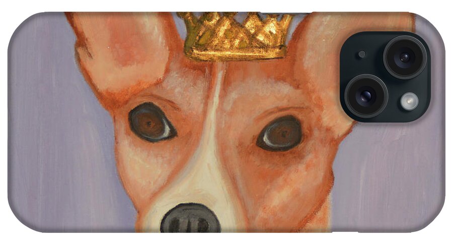 Dogs iPhone Case featuring the painting Queen Mona by Anita Hummel