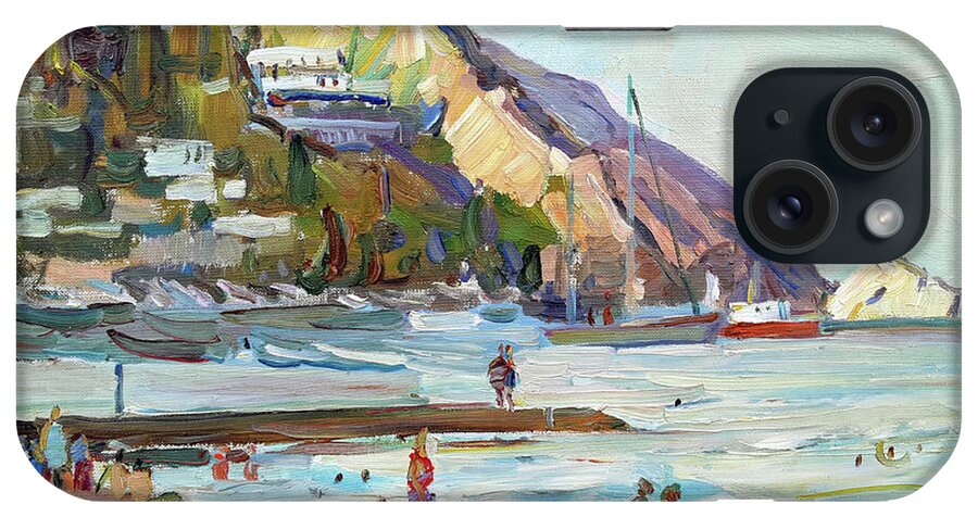 Plein Air iPhone Case featuring the painting Quiet evening on the beach by Juliya Zhukova