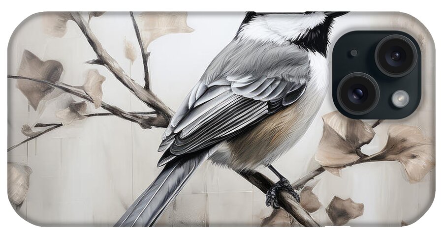 Chickadee iPhone Case featuring the painting Quiet Majesty by Lourry Legarde
