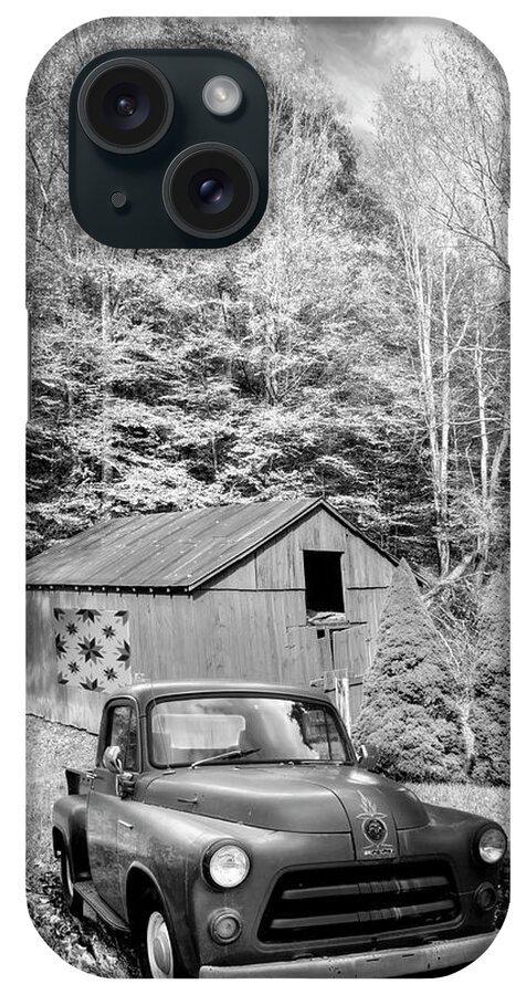 Truck iPhone Case featuring the photograph Quilt Barn and Truck along the Creeper Trail Damascus Virginia B by Debra and Dave Vanderlaan