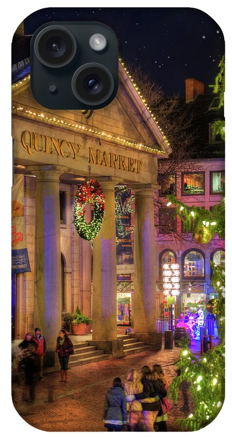 Boston iPhone Case featuring the photograph Quincy Market Holiday Colors - Boston by Joann Vitali