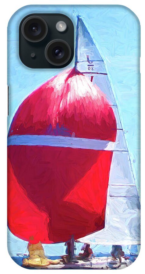Sail iPhone Case featuring the digital art Race To The Finish by Deb Bryce
