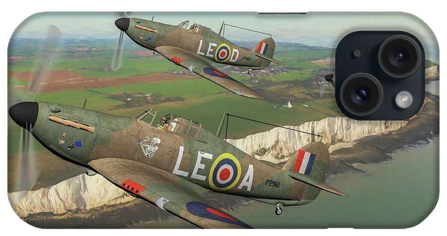 Hawker Hurricane Mk.1 iPhone Case featuring the digital art RAF Hawker Hurricanes Mk.1 Art by Tommy Anderson