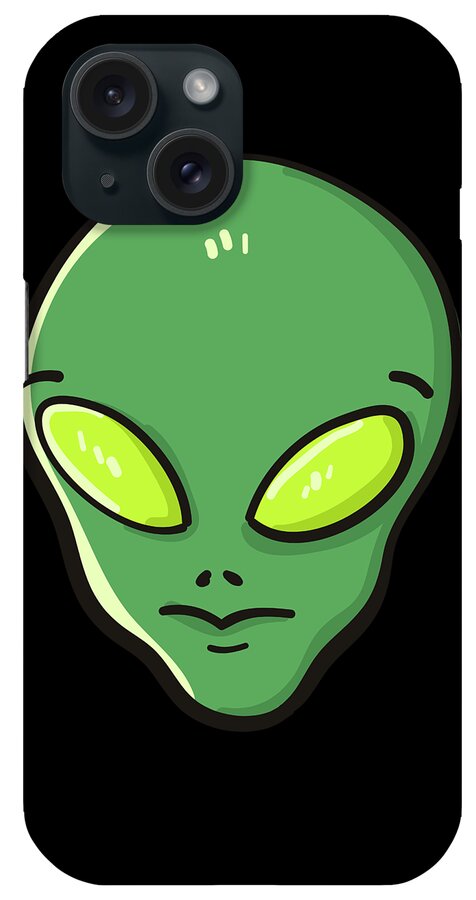 Aliens iPhone Case featuring the digital art Raid Area 51 Alien Head by Flippin Sweet Gear