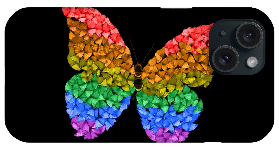  iPhone Case featuring the digital art Rainbow Butterfly by Scott Fulton