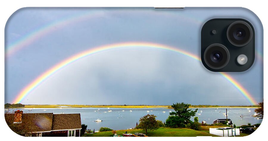 Rainbow Newengland Ipswich Ma iPhone Case featuring the photograph Rainbow - Great Neck Ipswich MA by Adam Green