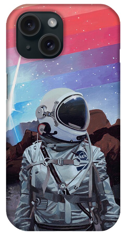 Astronaut iPhone Case featuring the painting Rainbow One by Scott Listfield