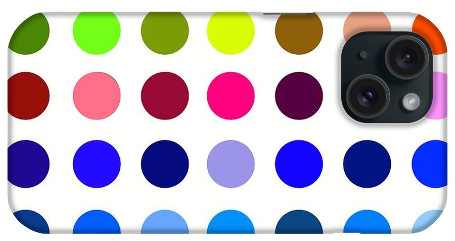 Polkadot iPhone Case featuring the digital art Rainbow Polkadot and White by Marianna Mills