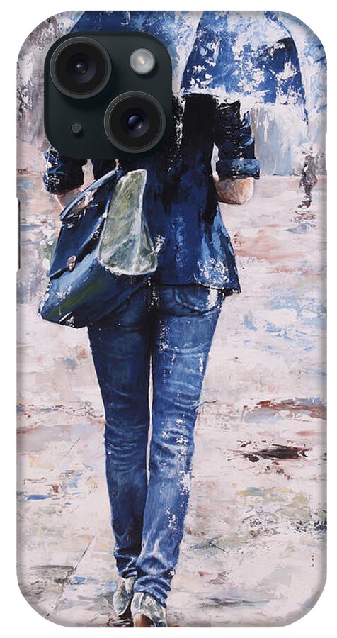 Rain iPhone Case featuring the painting Rainy Day #22 by Emerico Imre Toth