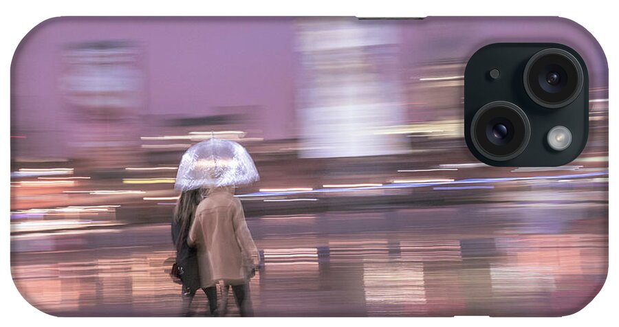 Rain iPhone Case featuring the photograph Rainy Day Stroll by Linda Villers