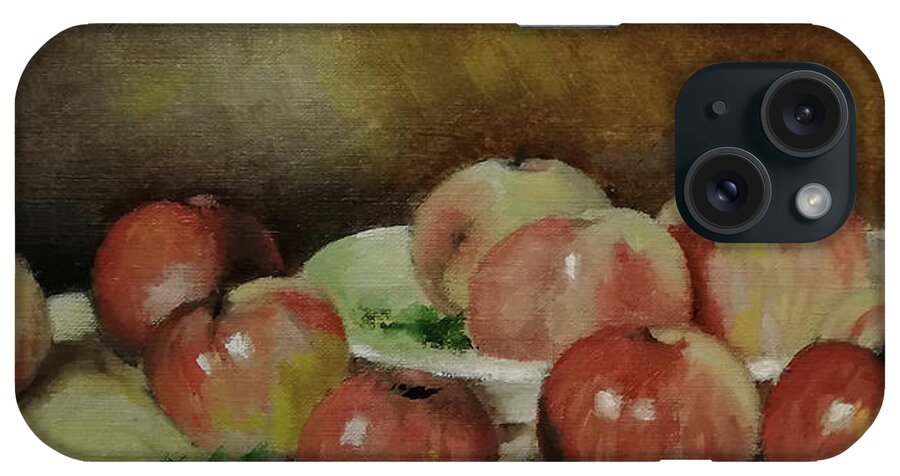 Still Life iPhone Case featuring the painting Red Apples by Florentina Maria Popescu